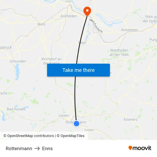 Rottenmann to Enns map