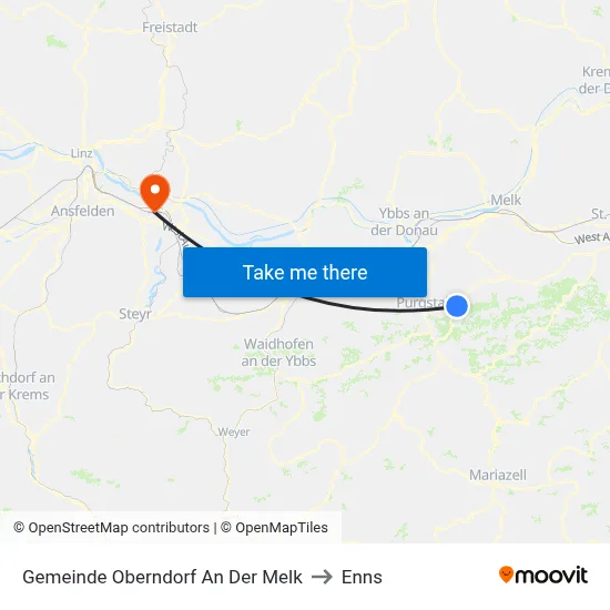 Gemeinde Oberndorf An Der Melk to Enns map