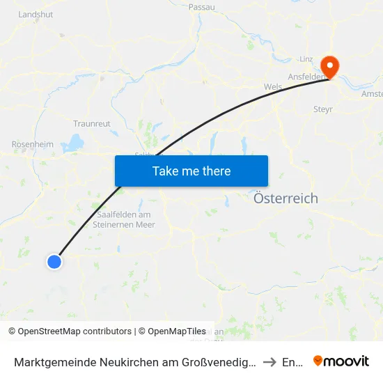 Marktgemeinde Neukirchen am Großvenediger to Enns map