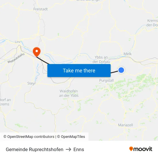 Gemeinde Ruprechtshofen to Enns map