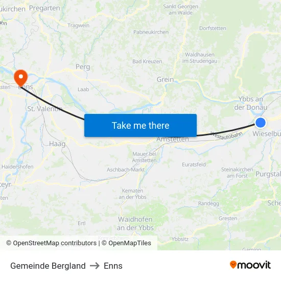 Gemeinde Bergland to Enns map