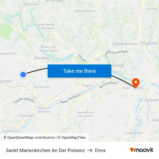 Sankt Marienkirchen An Der Polsenz to Enns map