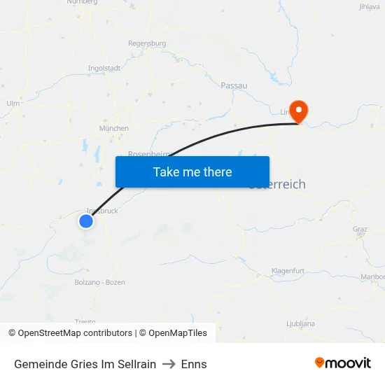 Gemeinde Gries Im Sellrain to Enns map