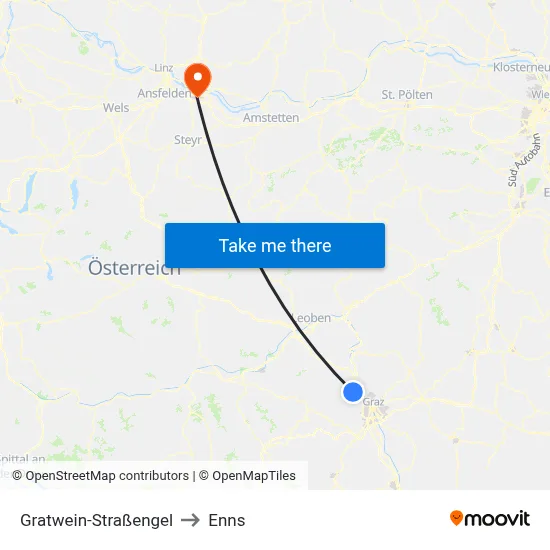 Gratwein-Straßengel to Enns map