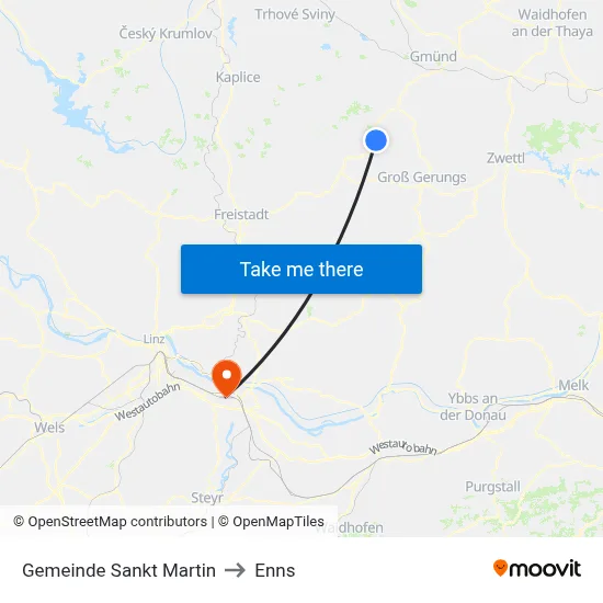 Gemeinde Sankt Martin to Enns map