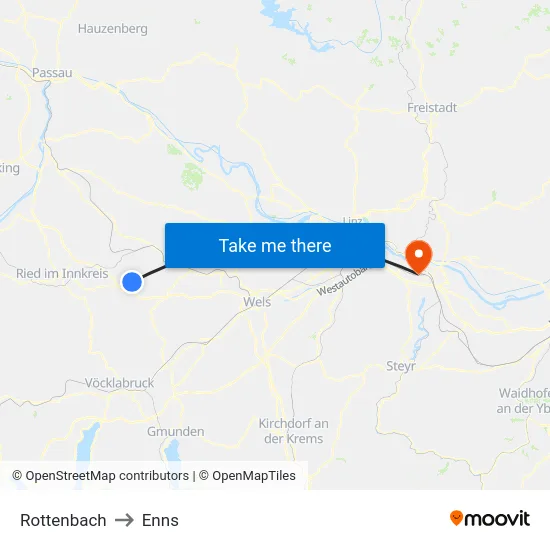 Rottenbach to Enns map