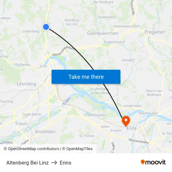 Altenberg Bei Linz to Enns map
