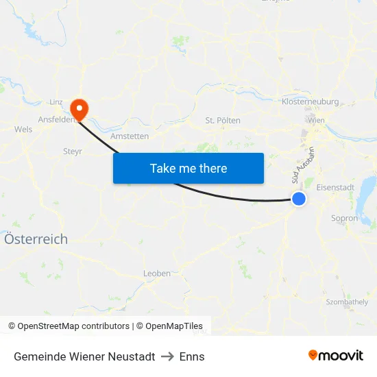 Gemeinde Wiener Neustadt to Enns map