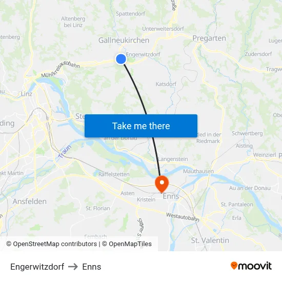 Engerwitzdorf to Enns map