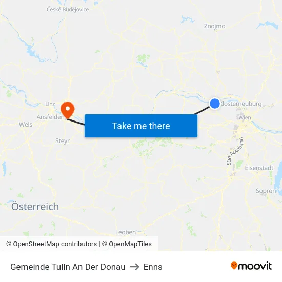 Gemeinde Tulln An Der Donau to Enns map