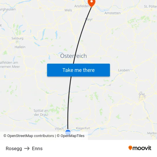 Rosegg to Enns map