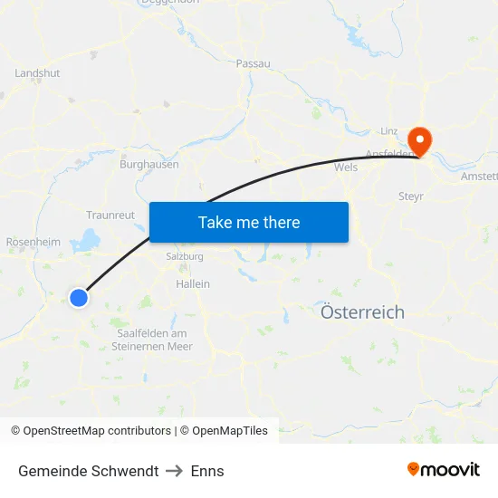 Gemeinde Schwendt to Enns map