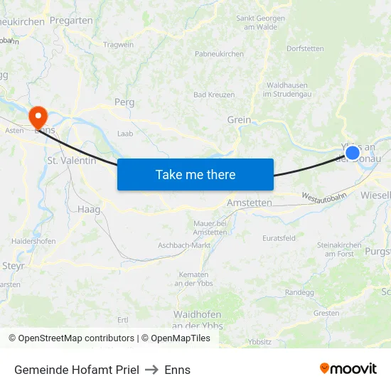 Gemeinde Hofamt Priel to Enns map