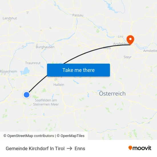 Gemeinde Kirchdorf In Tirol to Enns map