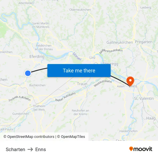 Scharten to Enns map