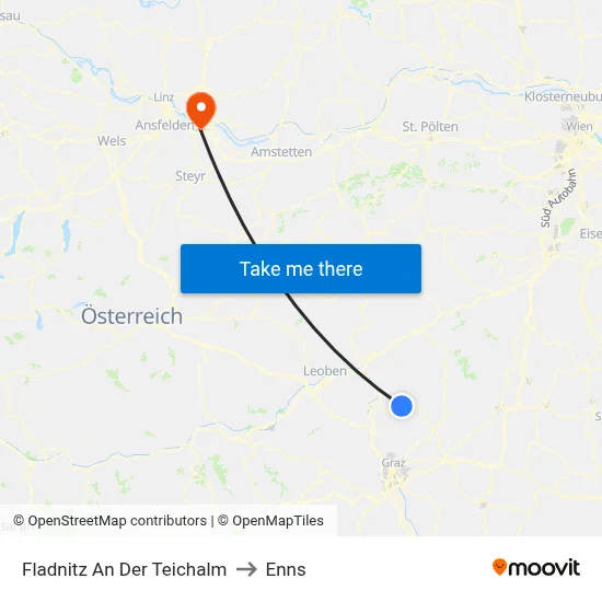 Fladnitz An Der Teichalm to Enns map