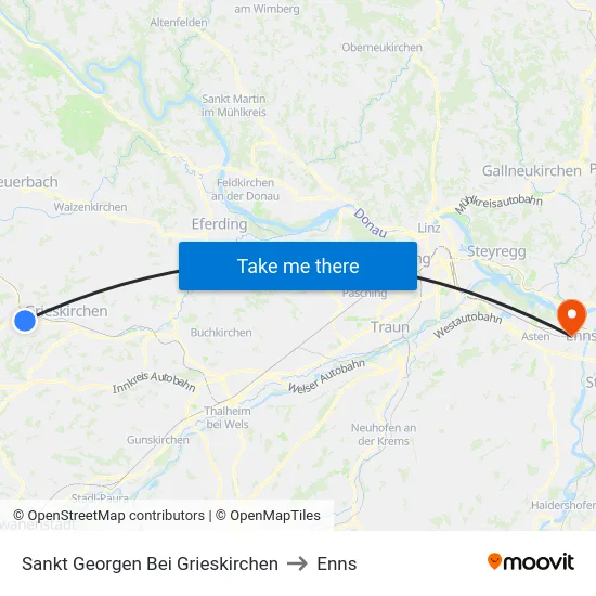 Sankt Georgen Bei Grieskirchen to Enns map