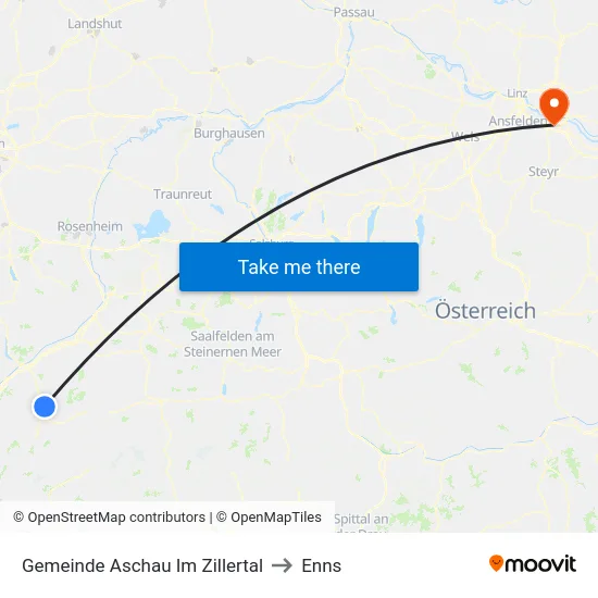 Gemeinde Aschau Im Zillertal to Enns map