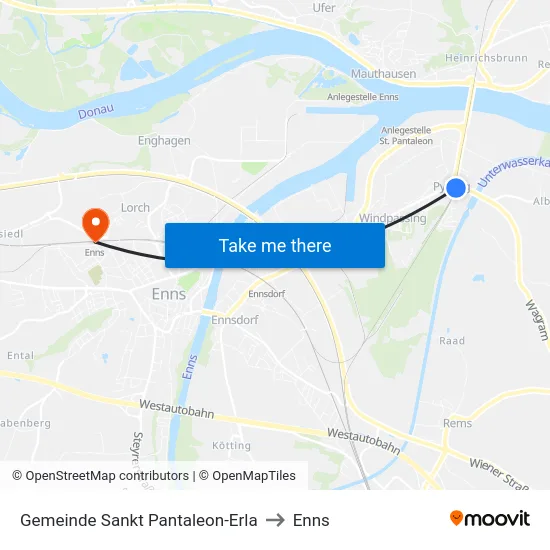 Gemeinde Sankt Pantaleon-Erla to Enns map