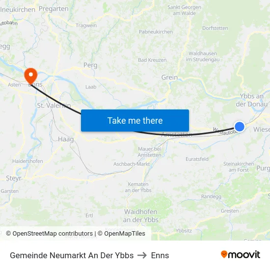 Gemeinde Neumarkt An Der Ybbs to Enns map