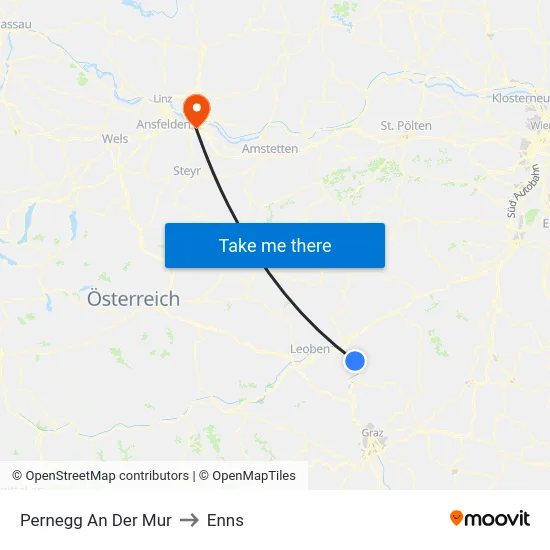 Pernegg An Der Mur to Enns map
