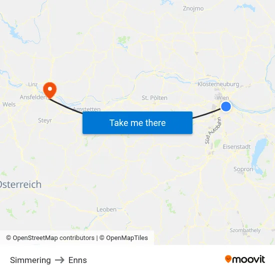Simmering to Enns map