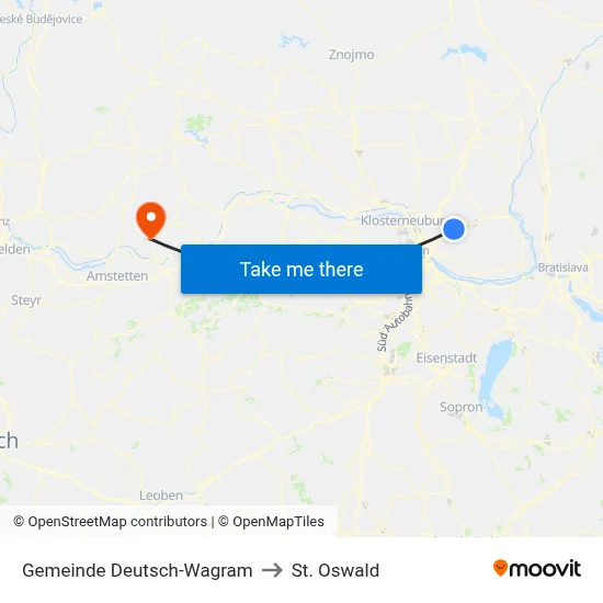 Gemeinde Deutsch-Wagram to St. Oswald map