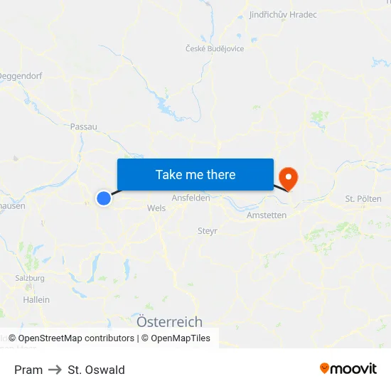 Pram to St. Oswald map