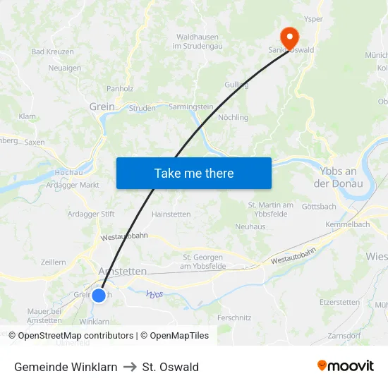 Gemeinde Winklarn to St. Oswald map