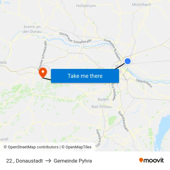 22., Donaustadt to Gemeinde Pyhra map