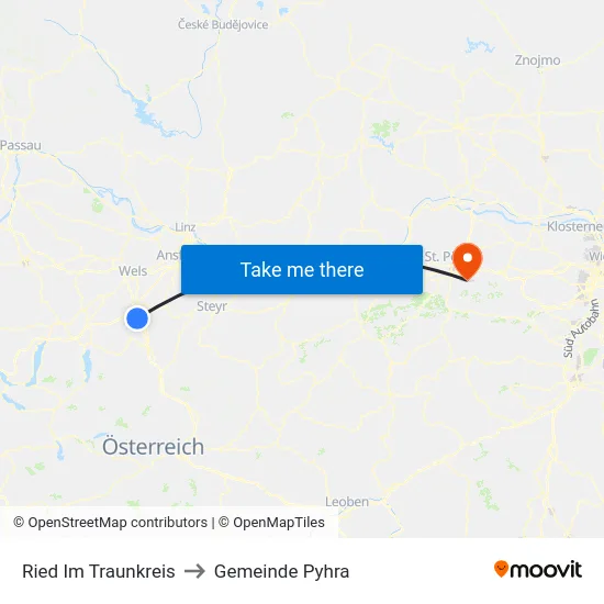 Ried Im Traunkreis to Gemeinde Pyhra map