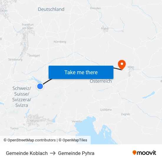 Gemeinde Koblach to Gemeinde Pyhra map