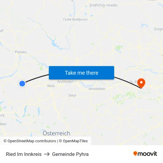 Ried Im Innkreis to Gemeinde Pyhra map