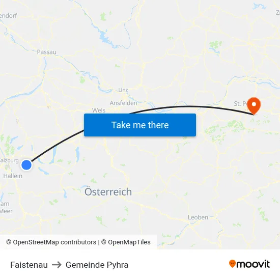 Faistenau to Gemeinde Pyhra map