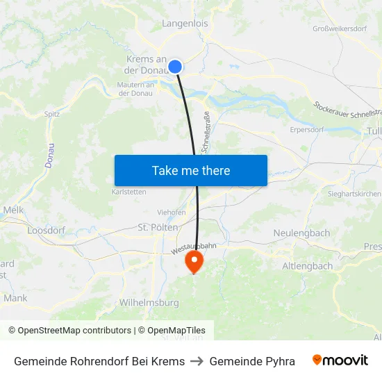 Gemeinde Rohrendorf Bei Krems to Gemeinde Pyhra map