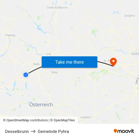 Desselbrunn to Gemeinde Pyhra map