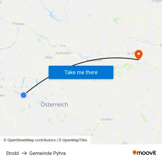 Strobl to Gemeinde Pyhra map