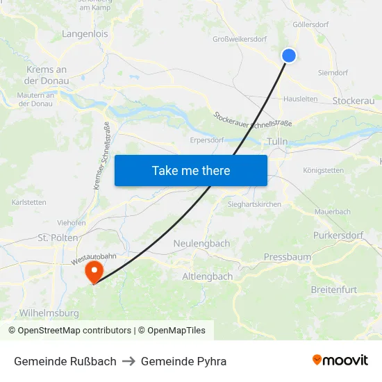 Gemeinde Rußbach to Gemeinde Pyhra map