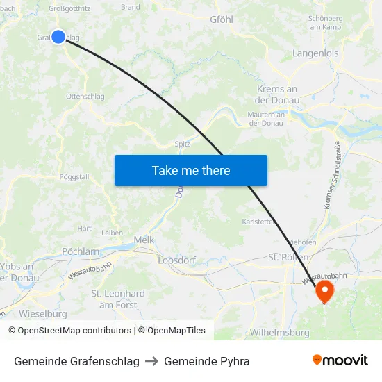 Gemeinde Grafenschlag to Gemeinde Pyhra map