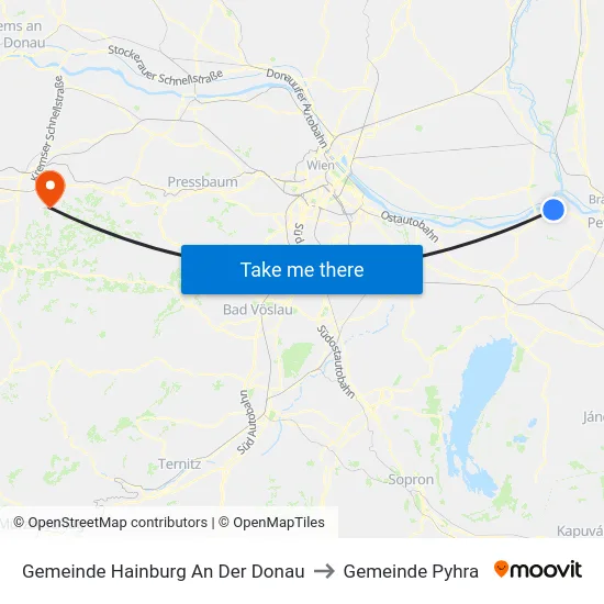 Gemeinde Hainburg An Der Donau to Gemeinde Pyhra map