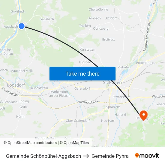 Gemeinde Schönbühel-Aggsbach to Gemeinde Pyhra map