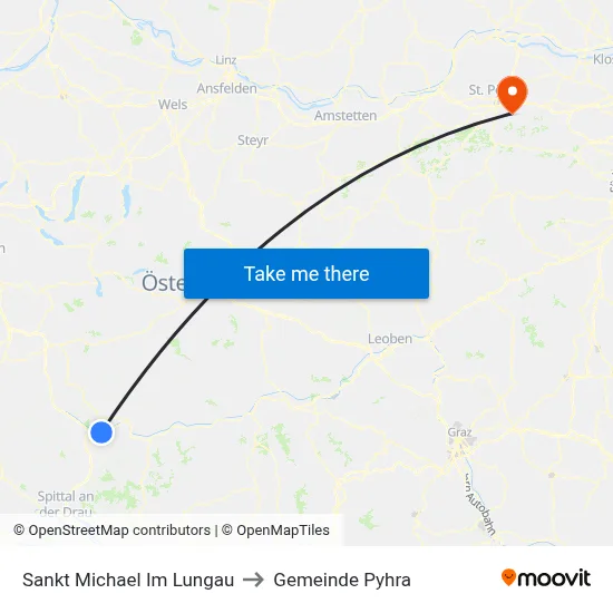 Sankt Michael Im Lungau to Gemeinde Pyhra map