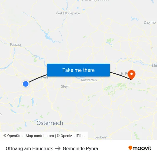 Ottnang am Hausruck to Gemeinde Pyhra map