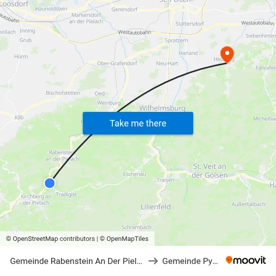 Gemeinde Rabenstein An Der Pielach to Gemeinde Pyhra map