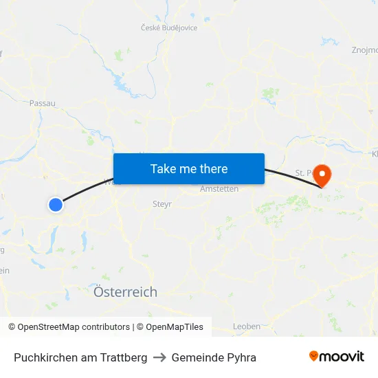 Puchkirchen am Trattberg to Gemeinde Pyhra map