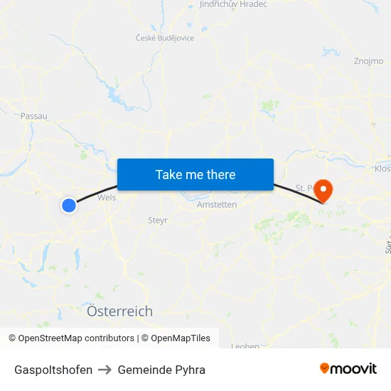 Gaspoltshofen to Gemeinde Pyhra map