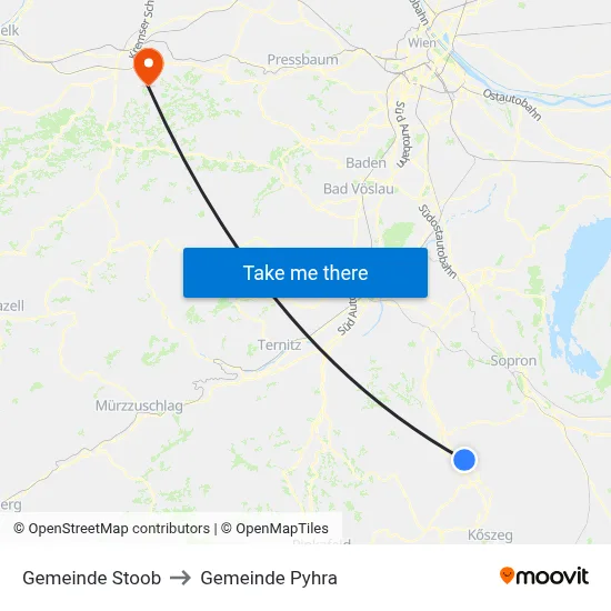 Gemeinde Stoob to Gemeinde Pyhra map