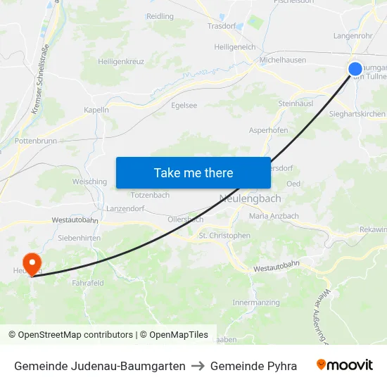 Gemeinde Judenau-Baumgarten to Gemeinde Pyhra map