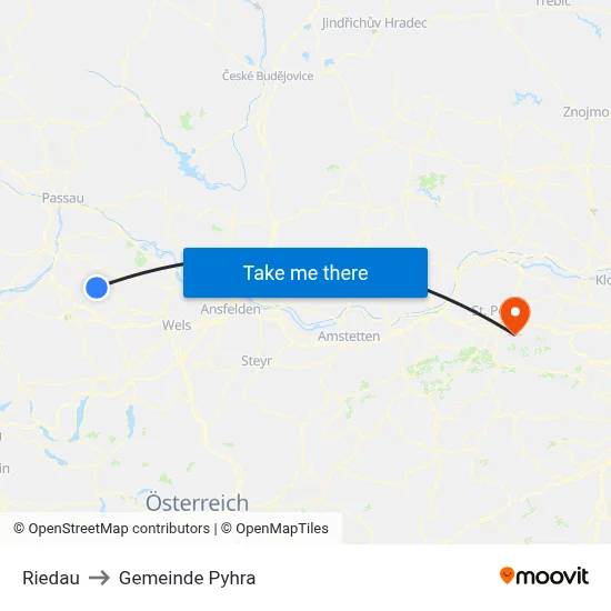 Riedau to Gemeinde Pyhra map