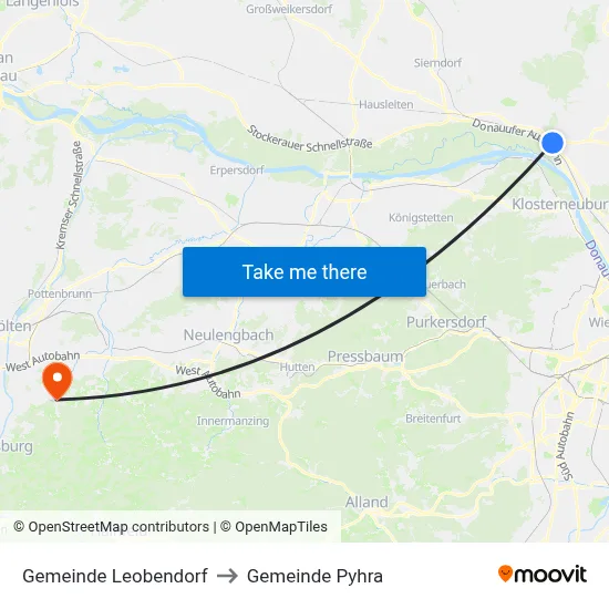 Gemeinde Leobendorf to Gemeinde Pyhra map